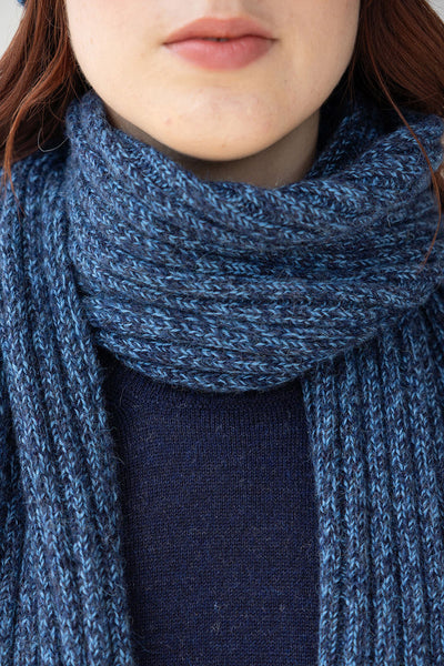 RIBBED BABY ALPACA FRINGE SCARF