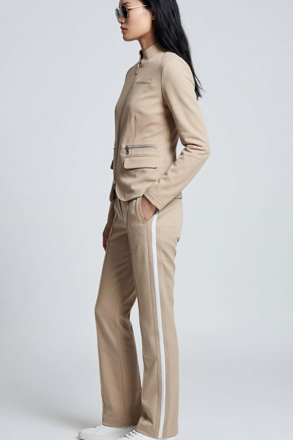 Suki Sport Aeroflow Side Stripe Straight Leg Twill Trouser