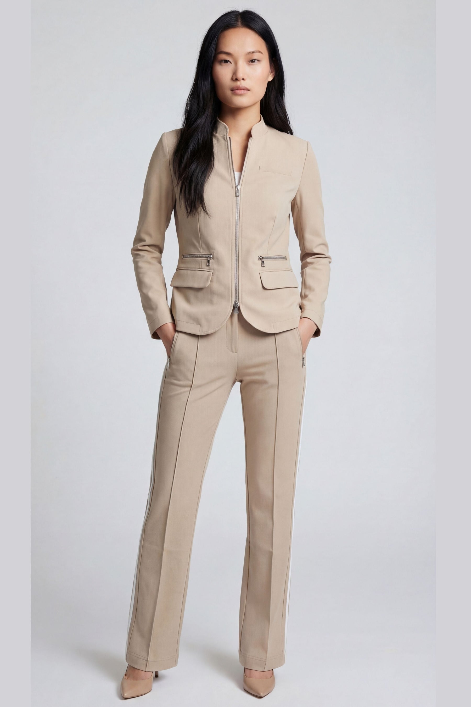 Suki Sport Aeroflow Side Stripe Straight Leg Twill Trouser
