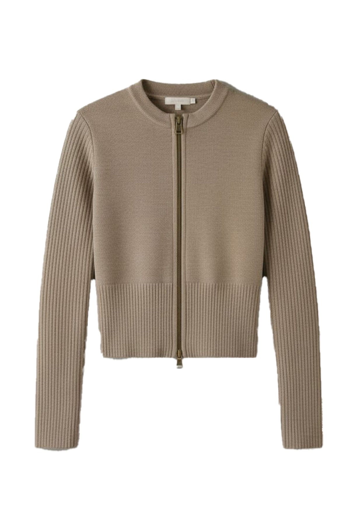 Sky Jacket Zip-front Sweater in Champagne