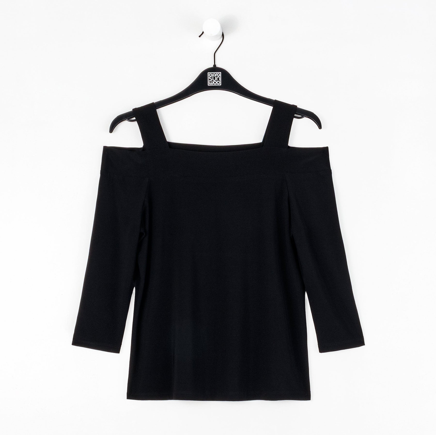 Signature Cold Shoulder Top - Black - Clara Sunwoo