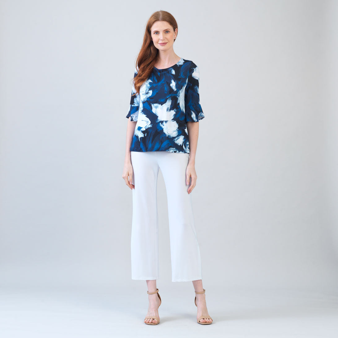 Tulip Cuff Top - Midnight Peony - Clara Sunwoo
