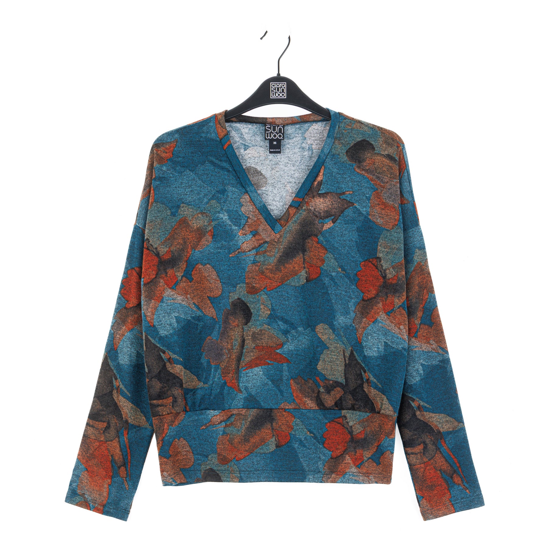 Lightweight Cozy - V-Neck Blouson Sweater - Autumn Foliage