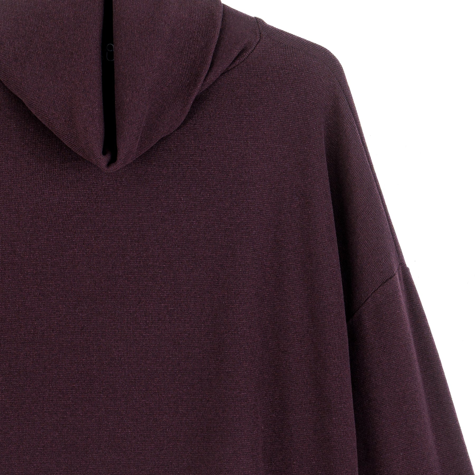 Lounge Knit - Tipped Hem Sweater - Eggplant