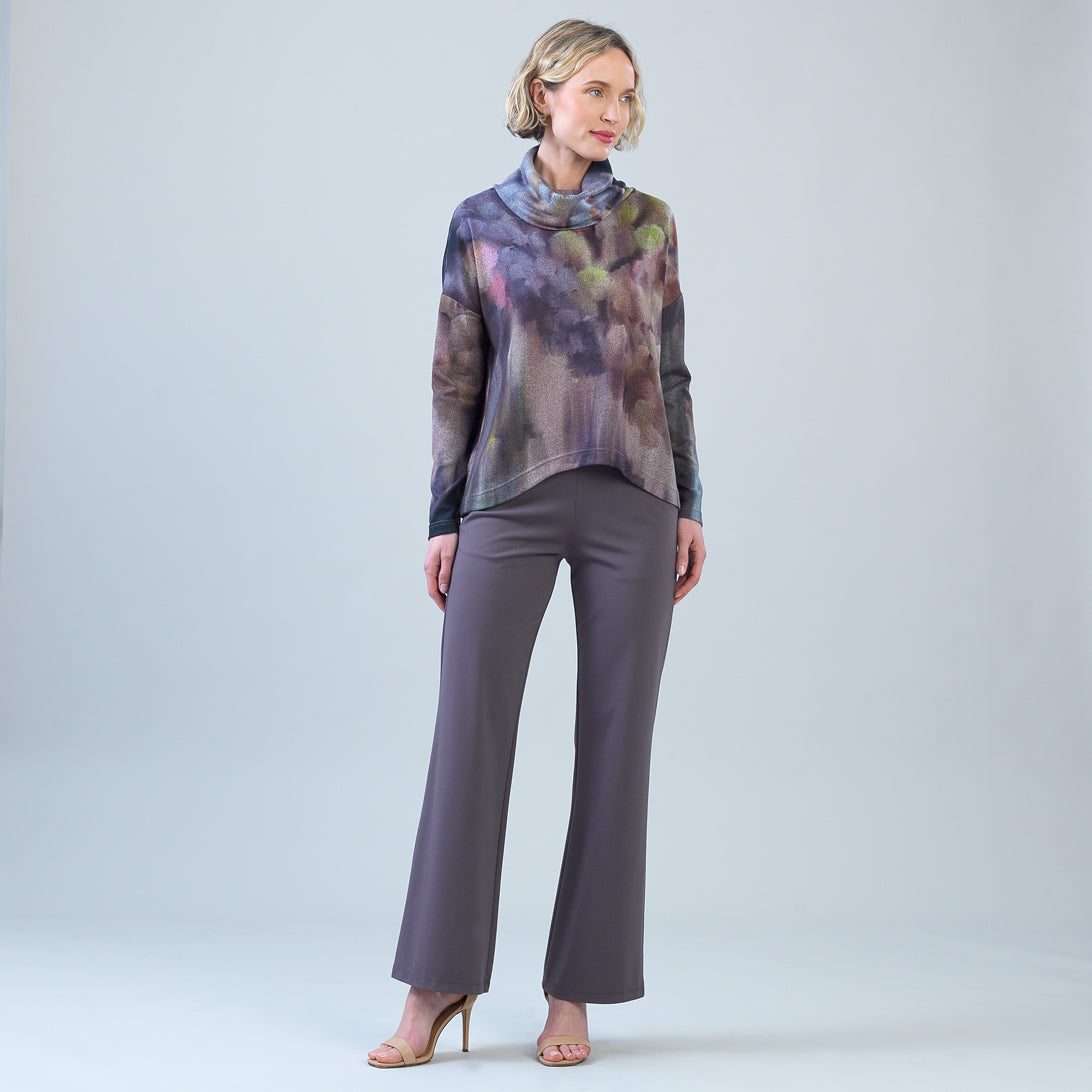 Cozy Knit - Tipped Hem Sweater - Watercolor Garden