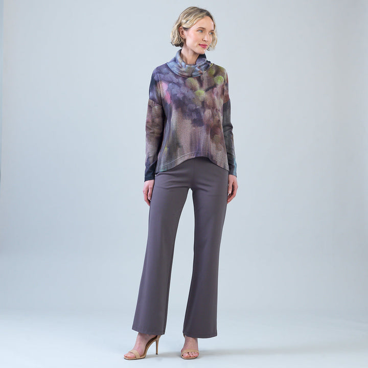 Cozy Knit - Tipped Hem Sweater - Watercolor Garden