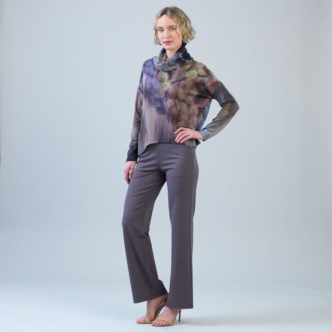 Cozy Knit - Tipped Hem Sweater - Watercolor Garden