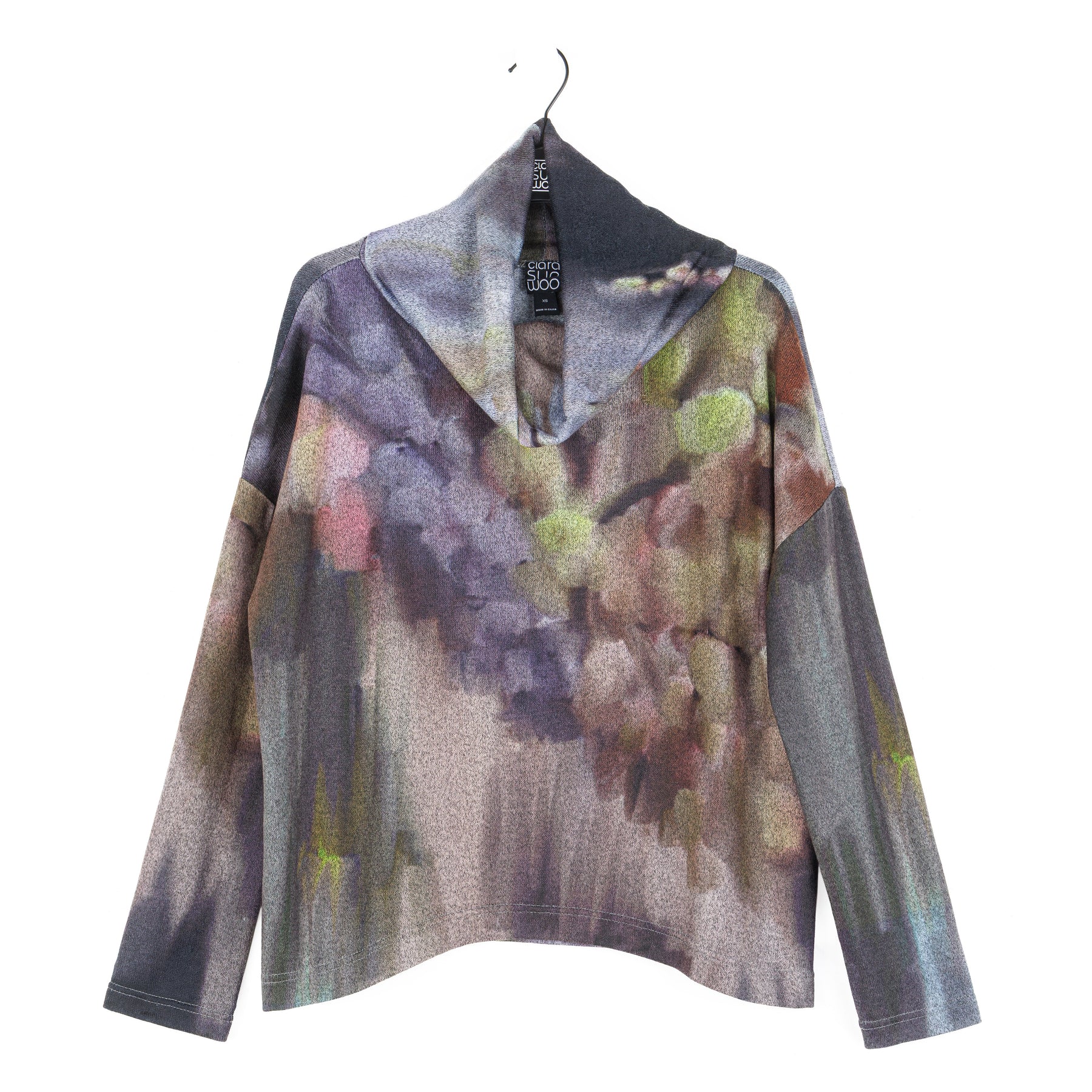 Cozy Knit - Tipped Hem Sweater - Watercolor Garden