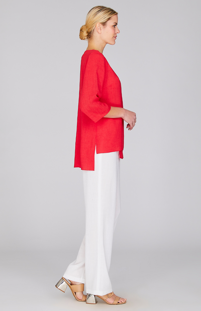 Gabby is 5'10" and is wearing a size XS in Hibiscus.