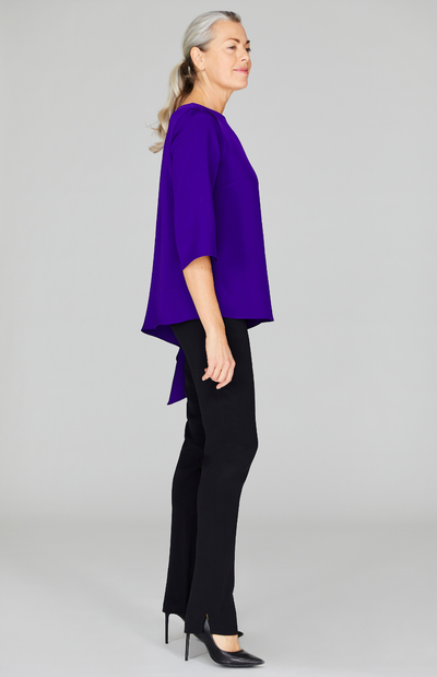Silk Asymmetric Side Drape Tunic