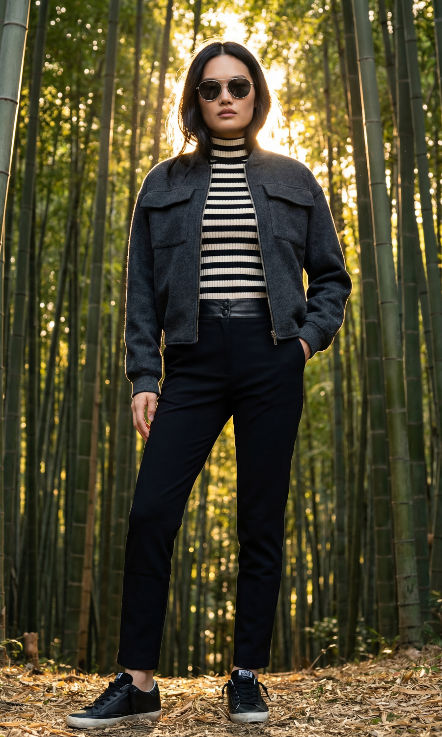 Urban Slack Mixed Media Tapered Leg Pant