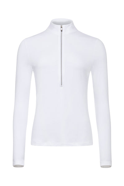 The Best Travel Top. Flat Lay of a Stacey Top in White.