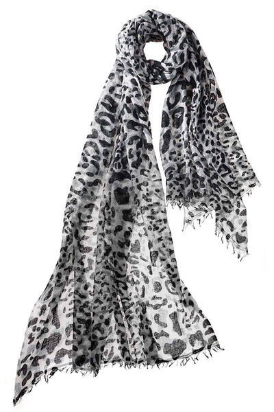 Alpine Cashmere's Leopard Scarf in Graphite