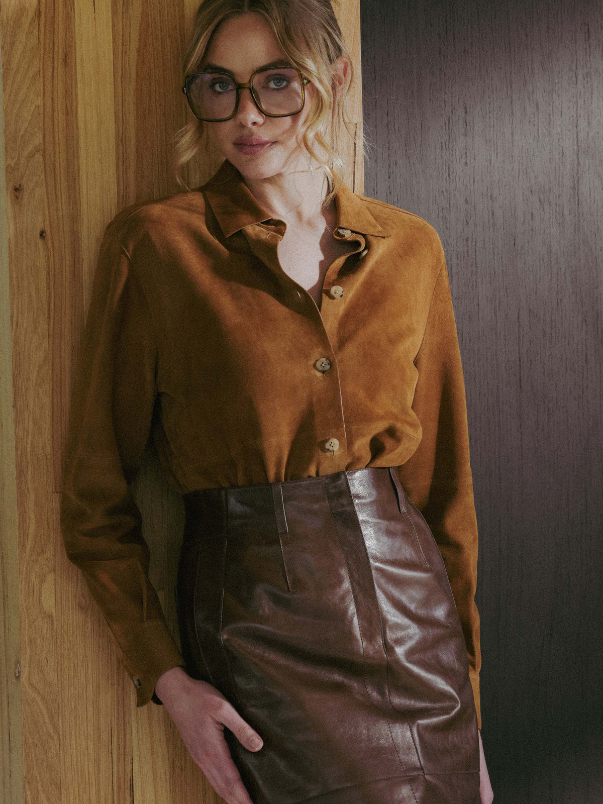 Elara Lambskin Suede Shacket
