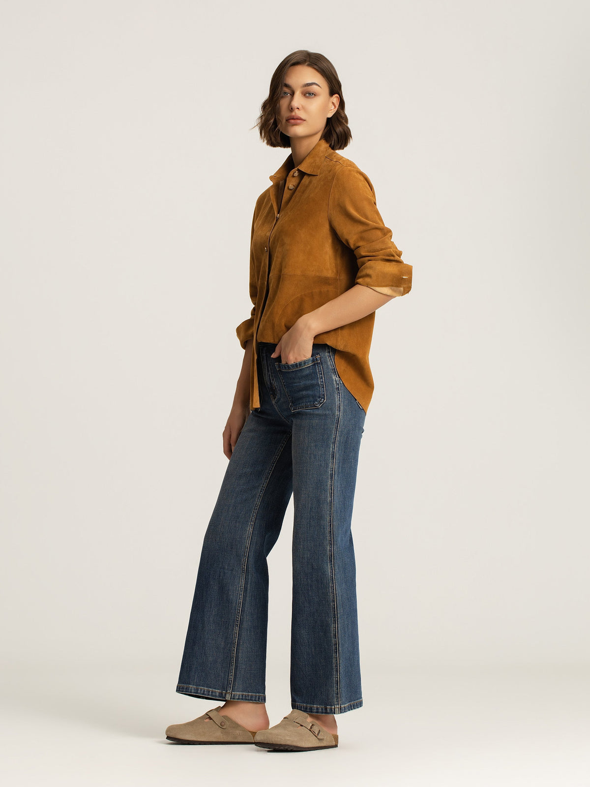 Elara Lambskin Suede Shacket