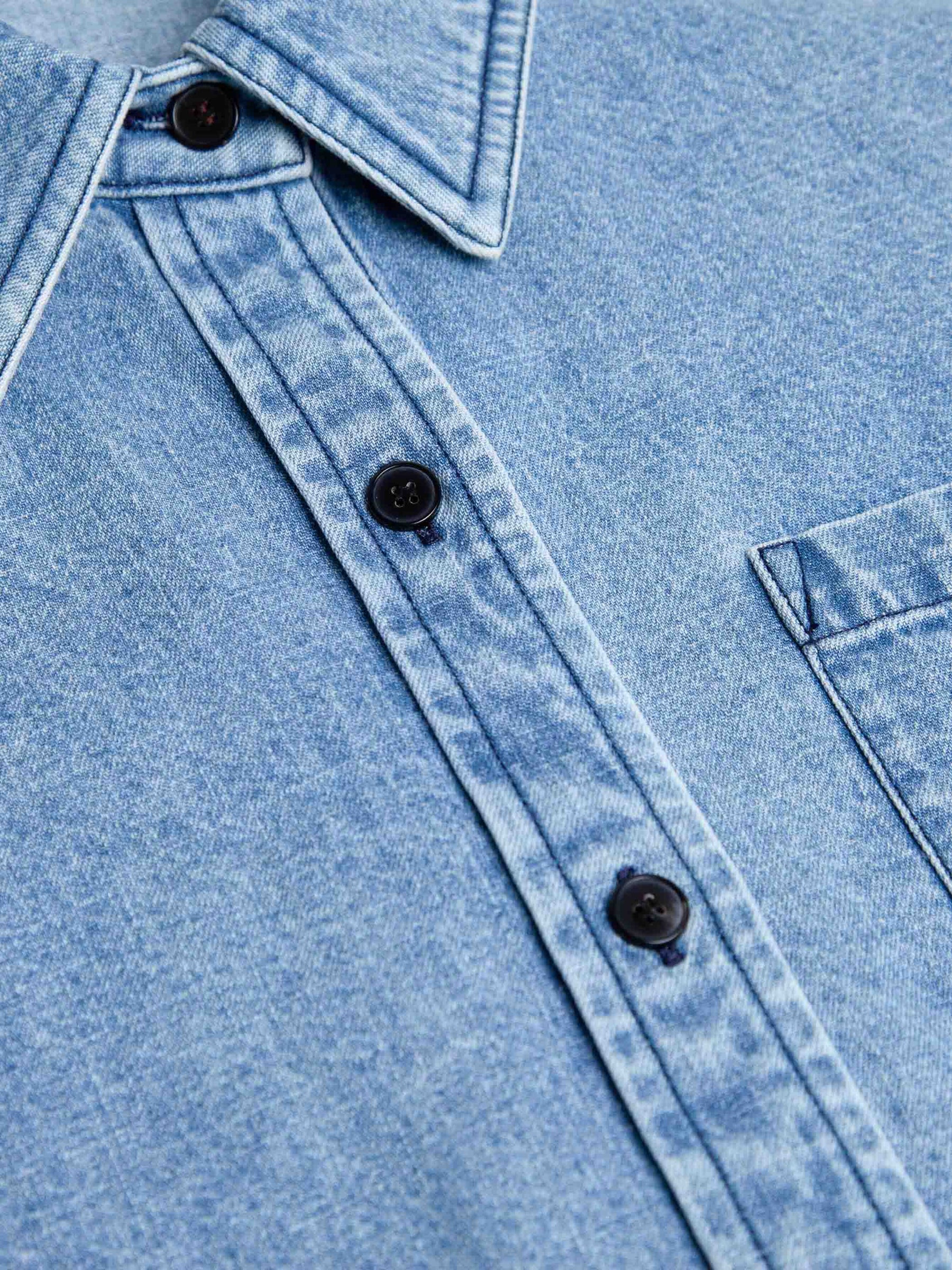 Lara Light Denim Button 
Down Top