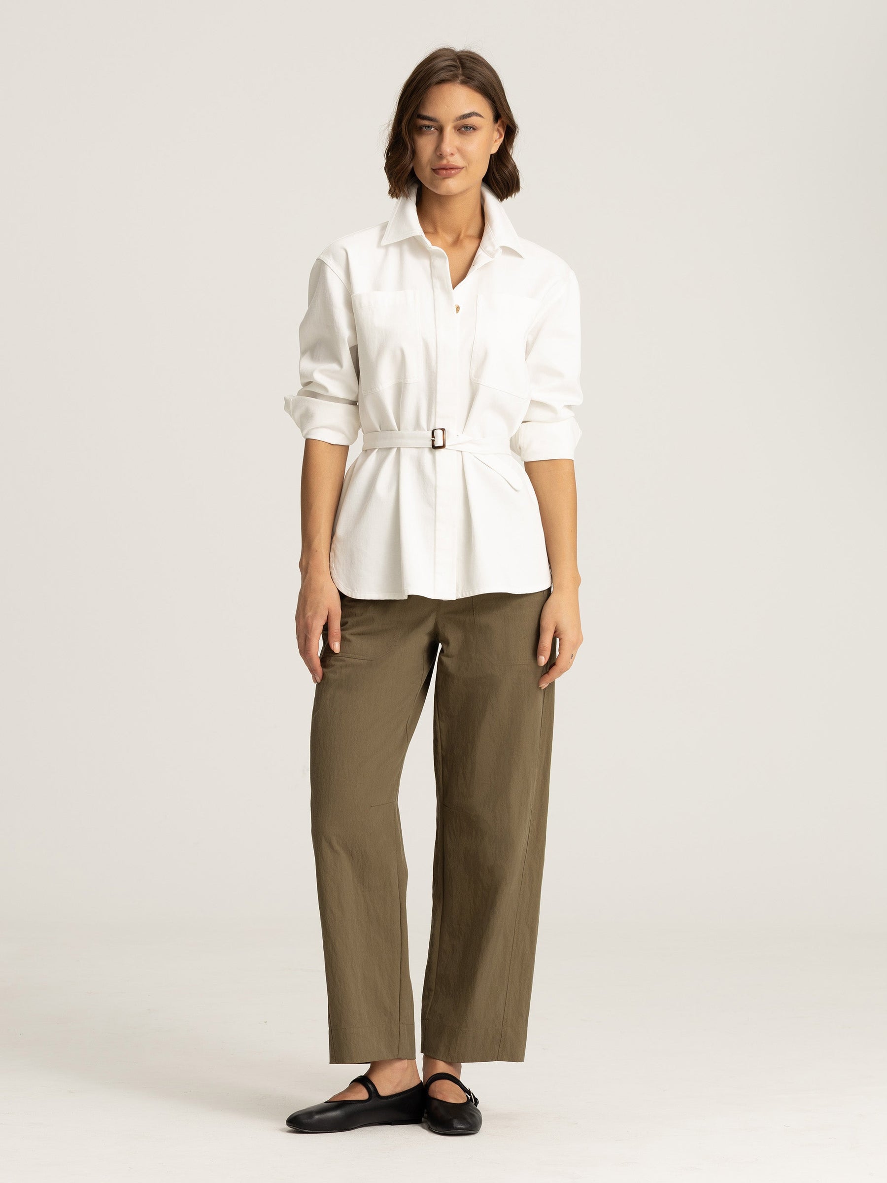 Mara Utility Belted Cotton Shirt