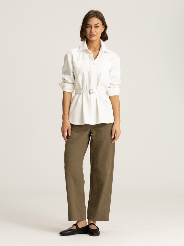 Mara Utility Belted Cotton Shirt