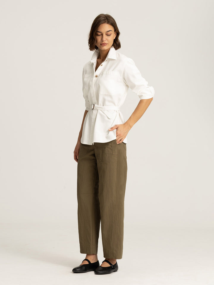 Mara Utility Belted Cotton Shirt