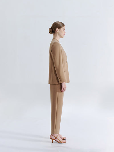 SIENNA WOOL COLLARLESS SUIT JACKET