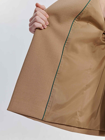 SIENNA WOOL COLLARLESS SUIT JACKET