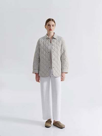 NOVA QUILTED LONG SLEEVE BUTTON DOWN JACKET