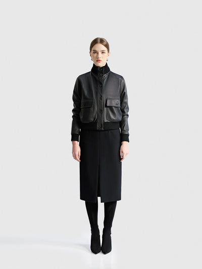 ISOLDE LEATHER BOMBER JACKET