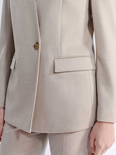LIORA FRENCH SILK WOOL COLLARLESS HAUTE COUTURE SUIT JACKET