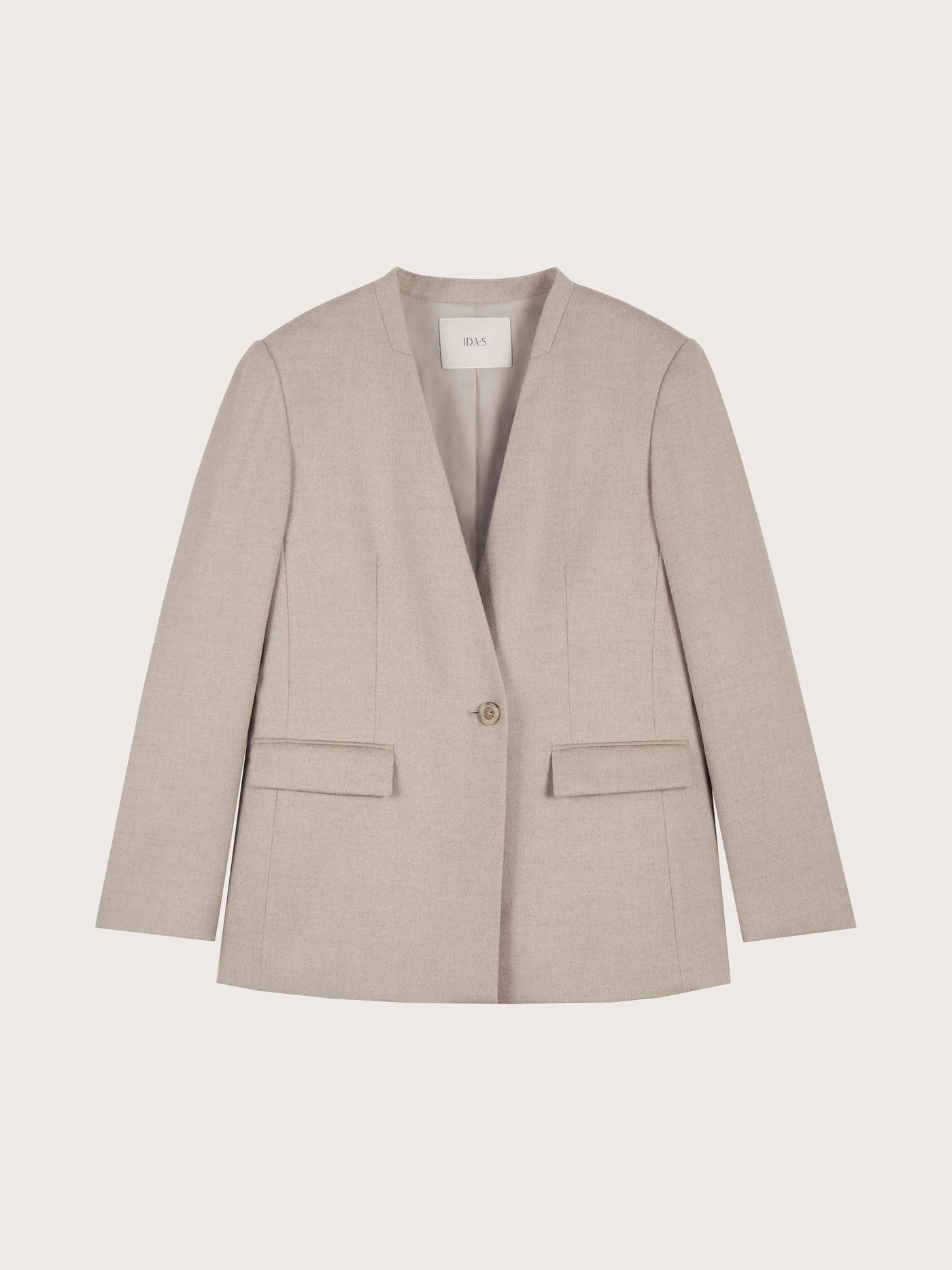 LIORA FRENCH SILK WOOL COLLARLESS HAUTE COUTURE SUIT JACKET