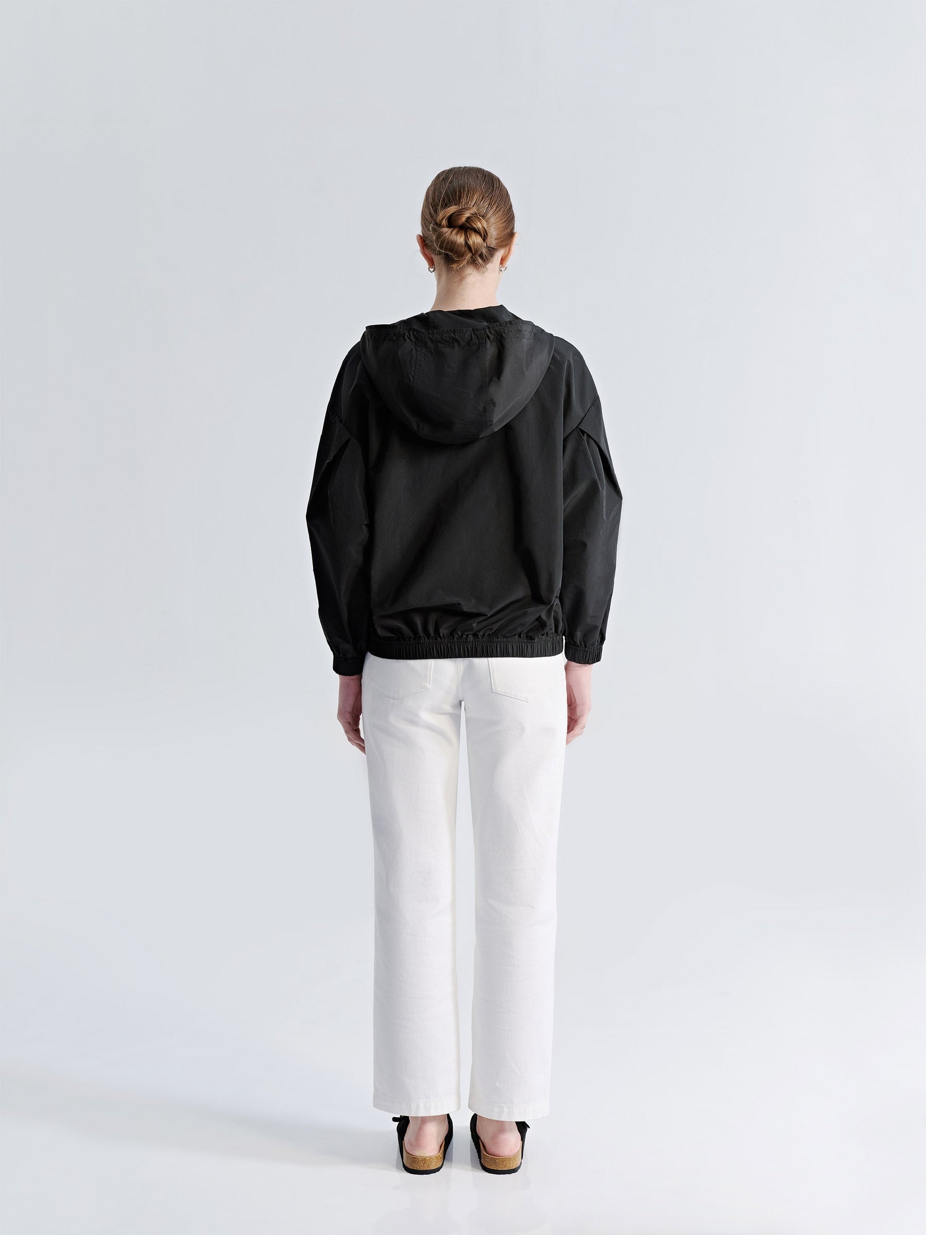 Relaxed Dropped Shoulder Bomber Jacket W/ Hood