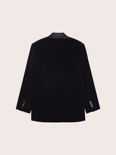 ALINA BUTTON FRONT VELVET BLAZER