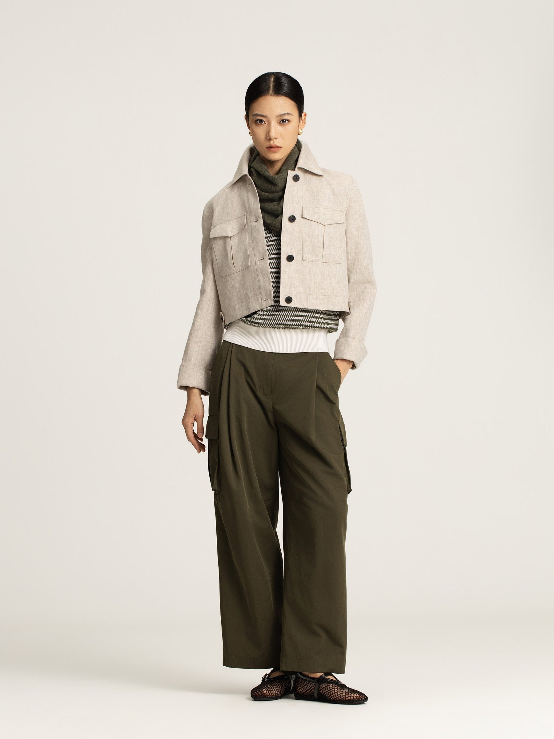 Elia Cropped Linen Jacket