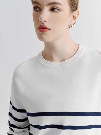 AMARA OVERSIZED CREW NECK STRIPED SWEATER