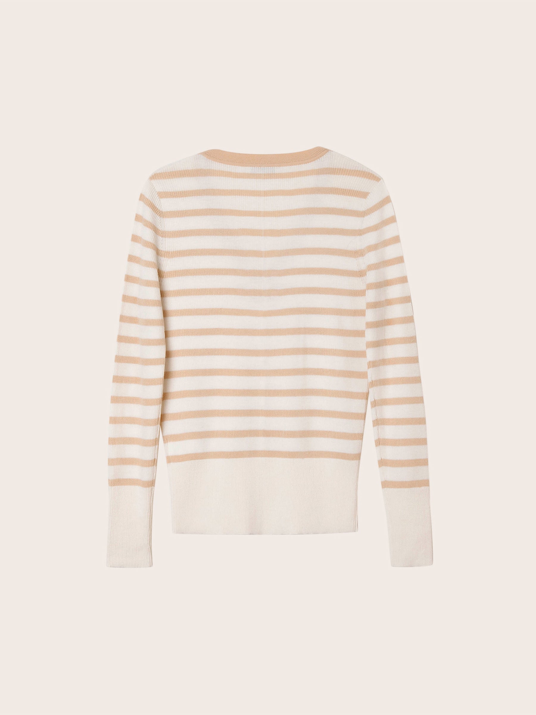 Claremont V-Neck Stripe Wool Knit