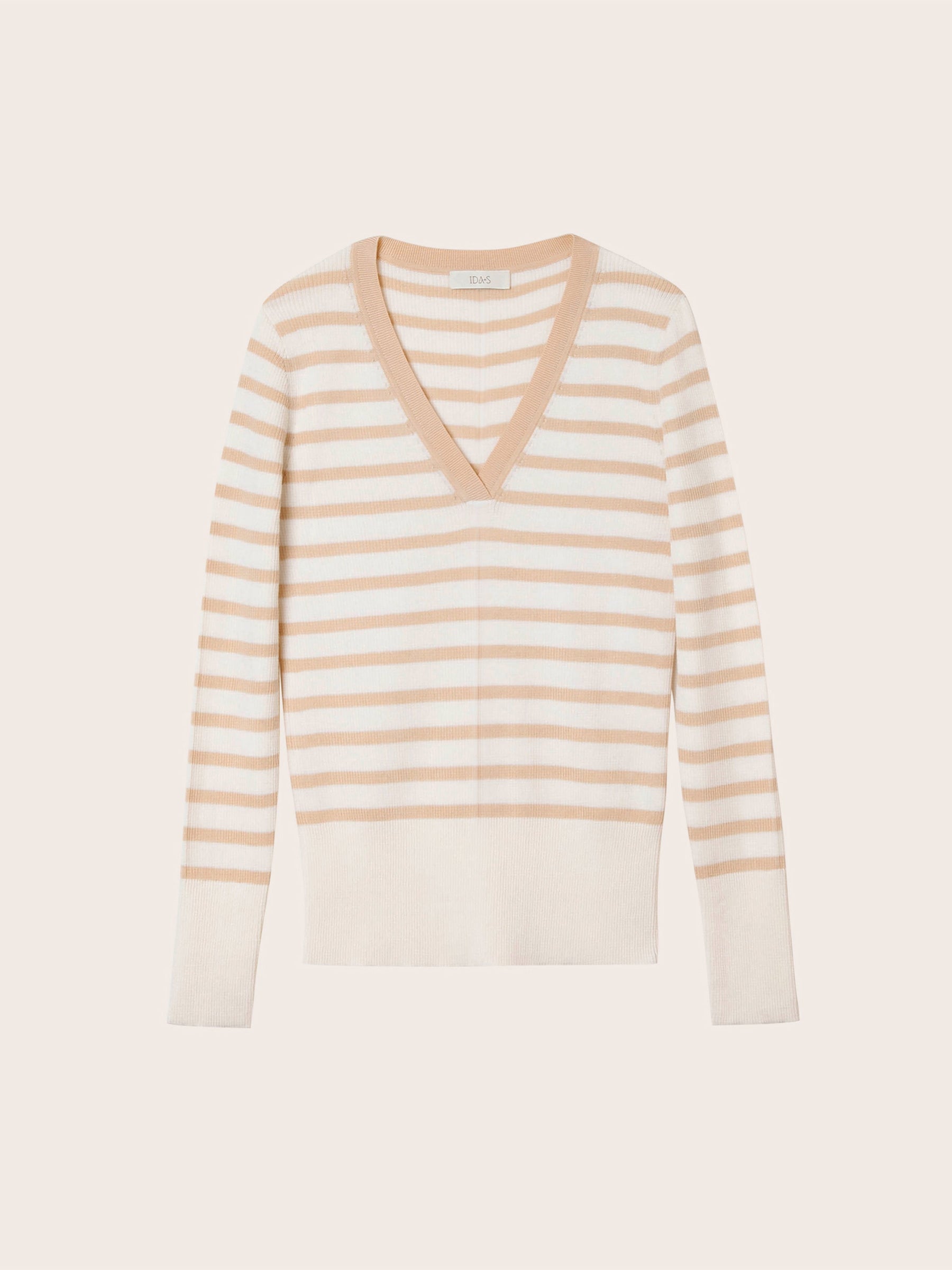 Claremont V-Neck Stripe Wool Knit