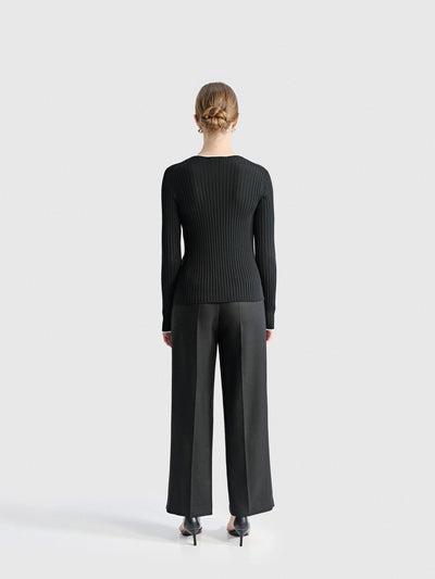 SERAPHINE TWILL WOOL STRAIGHT SUIT PANTS
