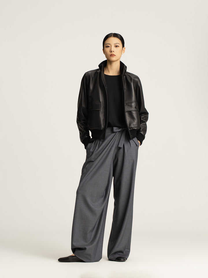 Amira Asymmetrical Pleated Trousers