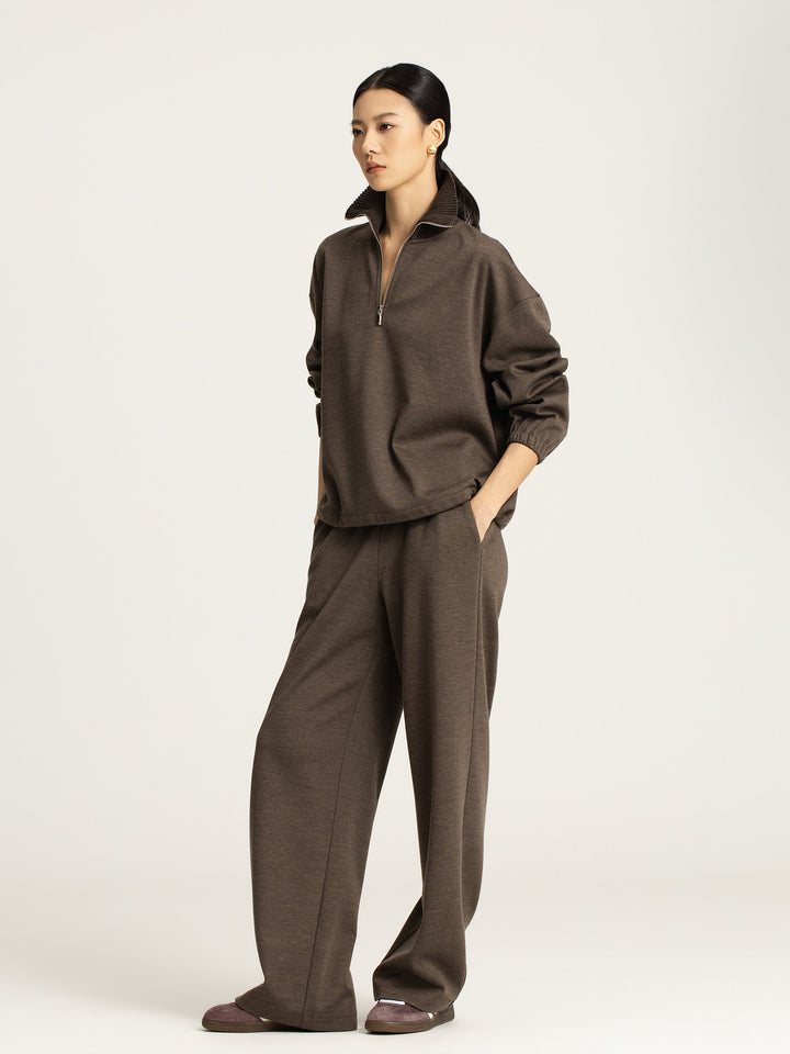 Reina Merino Wool Quarter-Zip Pullover