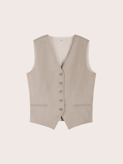 LIORA SILK WOOL SUIT VEST