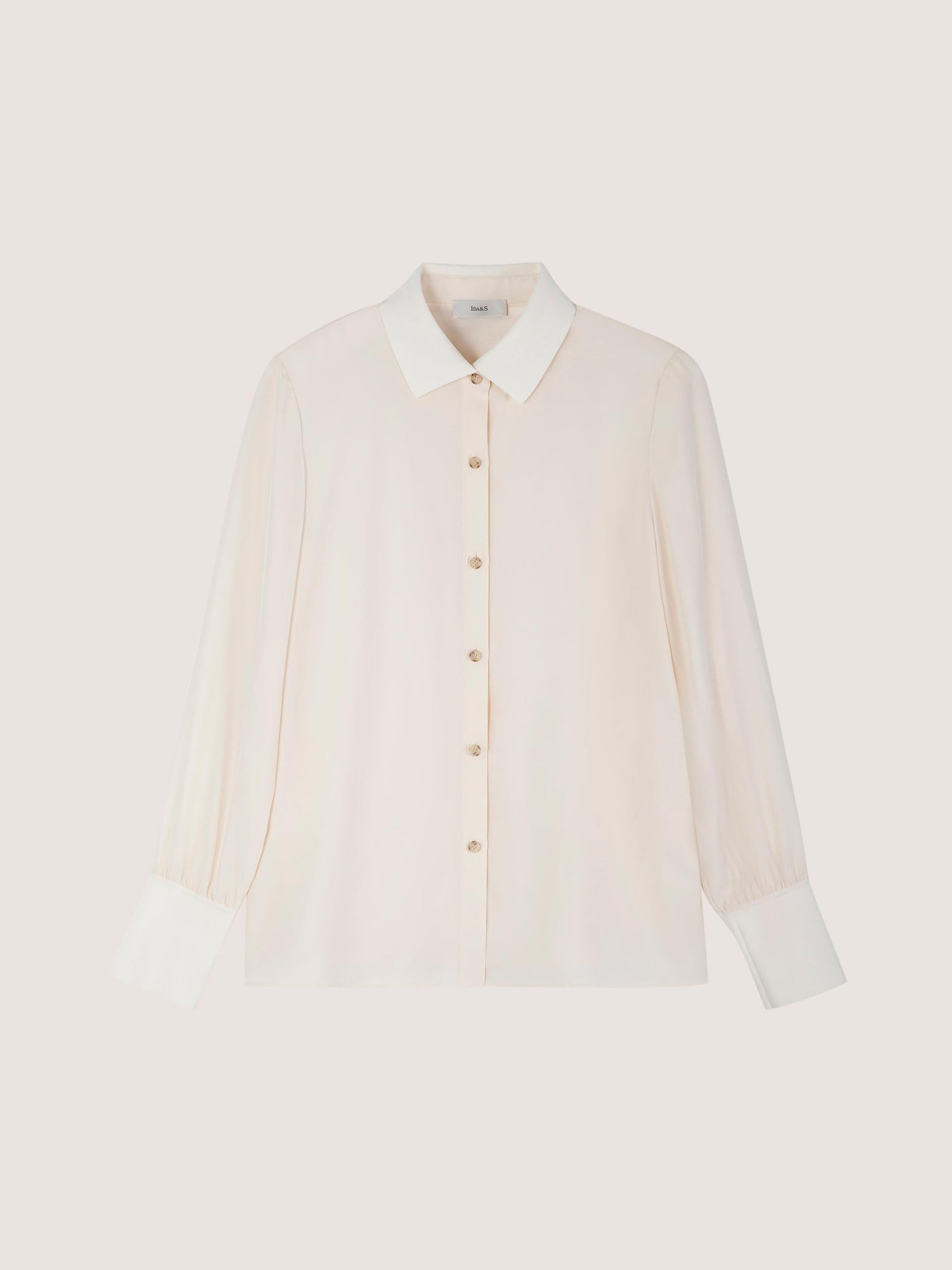 SILK BUTTONED DOWN BLOUSE WITH ELASTIC SLEEVE DETAIL