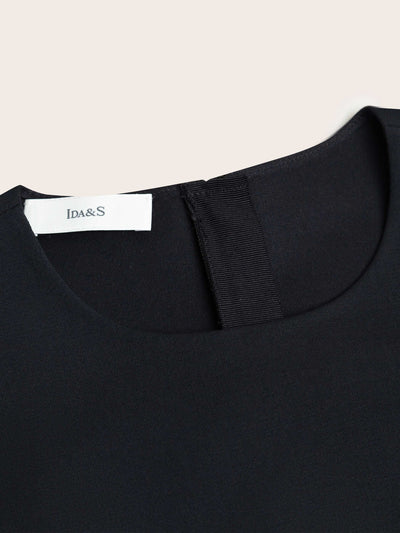 LONG SLEEVE CREW NECK A-LINE DRESS