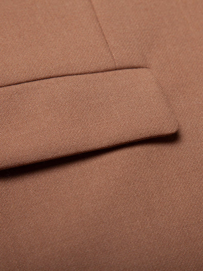WOOD COLLARLESS SUIT JACKET