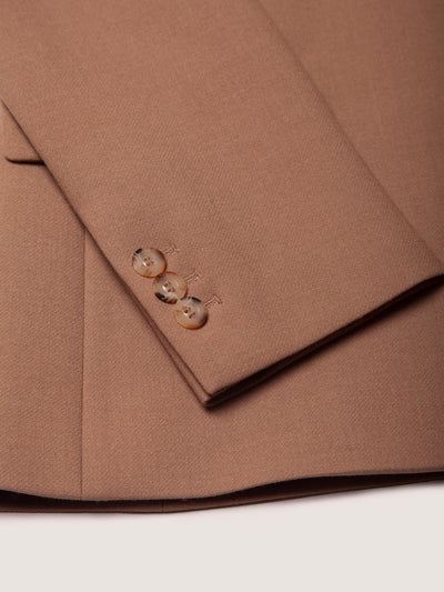 WOOD COLLARLESS SUIT JACKET