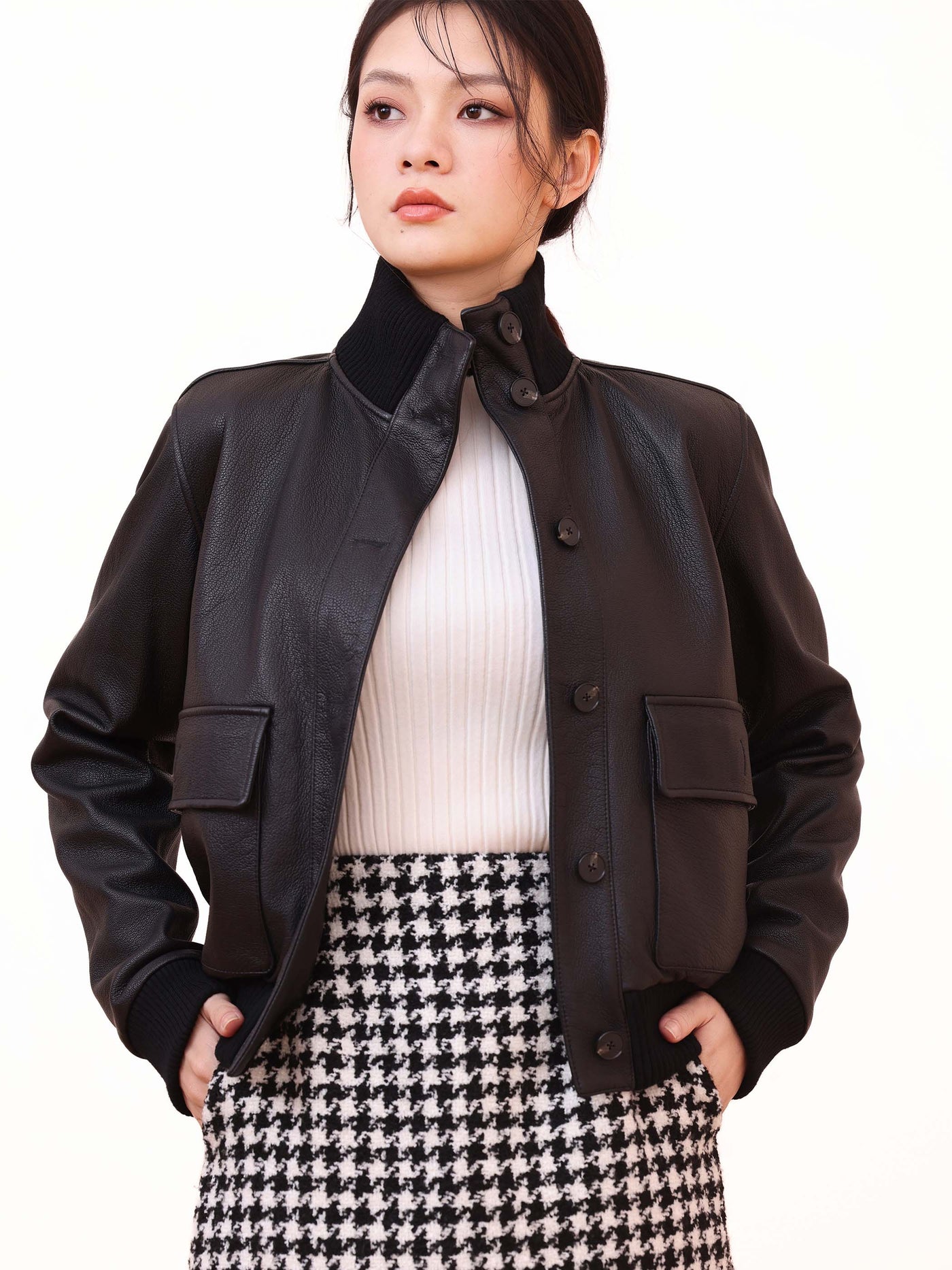 MID LENGTH GINGHAM SKIRT