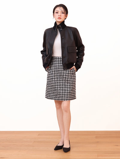 MID LENGTH GINGHAM SKIRT