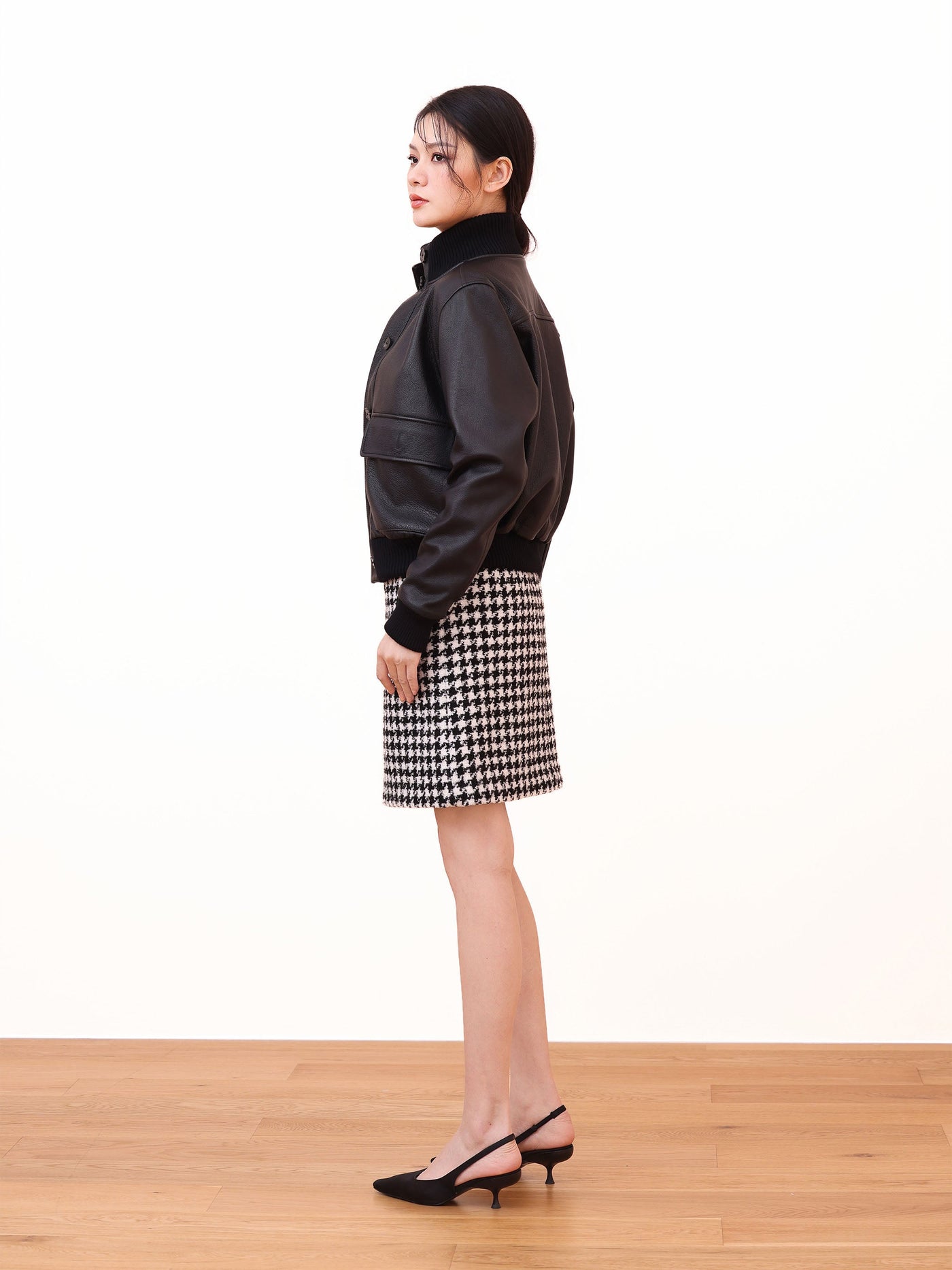 MID LENGTH GINGHAM SKIRT