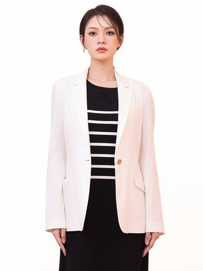 CREW NECK STRIPED KNIT DRESS