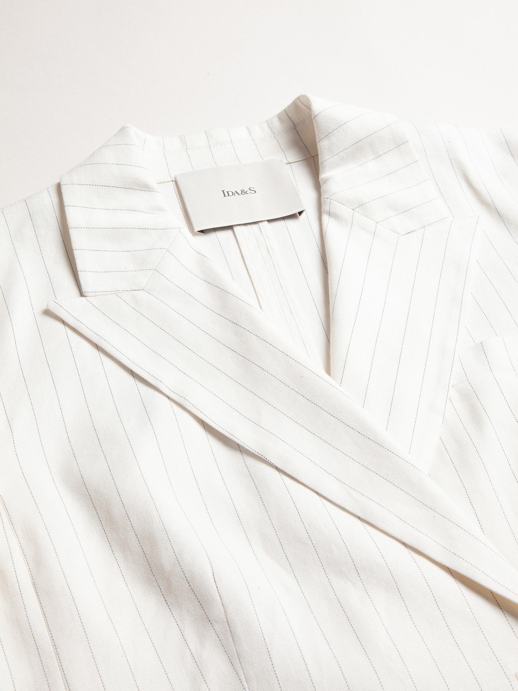 Pinstriped Linen Suit Blazer