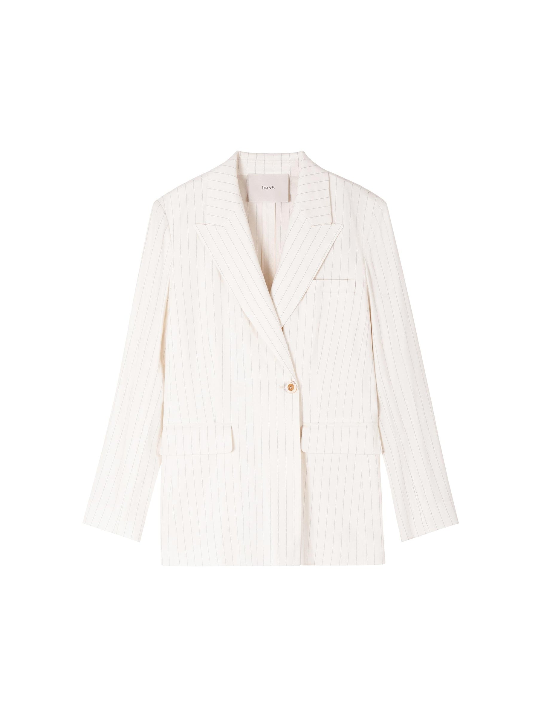 Pinstriped Linen Suit Blazer