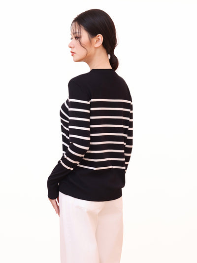 CREW NECK STRIPED SWEATER